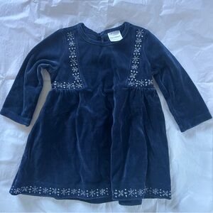 Hanna Andersson Navy Velour Winter Dress